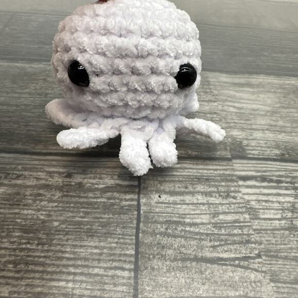 Handmade Crocheted Amigurumi White Octopus {X} - Picture 2 of 9